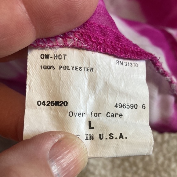 AB Studio pink and white sheer top size L - Picture 5 of 8